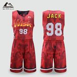 Sublimation Custom Latest Design Blue Red Orange Color Basketball Jersey Uniform