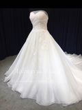 Aolanes Plain Lace Mermaid Strapless Wedding Dress 010210