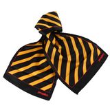 New Silk Printed Logo Scarf Yello Stripes Custom Stylish Office Scarf Hand Made