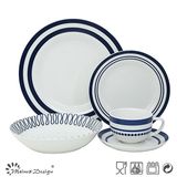 30PCS Porcelain Dinner Set with Geometrical Decal Design