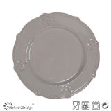 8inch Classic Grey Color Embossed Salad Plate