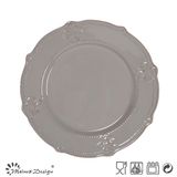 8inch Classic Grey Color Embossed Salad Plate