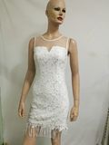 2017 Wholesale Elegant White Lace Dress Design Women Sleeveless Beautiful Lady Fashion Dress