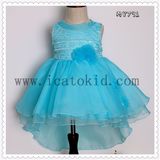 European Style Girls Puffy Evening Dress Flowers Kids Formal Evening Party Wear Dress