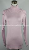 Women Knitted Turtle Neck Long Sleeve Wool Sweater (L15-028)