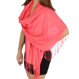 Elegant Coral Wedding Bridesmaid Scarf Pashmina Shawl