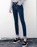 High Quality Women Clothes Waist Blue Jeans