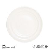 20cm Ceramic Salad Plate White Solid Glaze Design