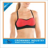 Black Cotton Padded Dri Fit Sports Bra with Logo