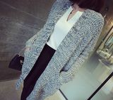 Female Gray Knit Cardigan Lazy Sense Bat Sweater Coat Female (BTQ114)