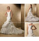 Removable One-Shoulder Puffy Train Bridal Gown Wedding Dress