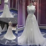 off Shoulder Beading Wedding Gown Wgf043