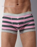 Yarn-Dye Strip New Style Men's Boxer Short Underwear with Bottom