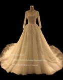 Aoliweiya Extravagant Long Sleeve Wedding Dresses