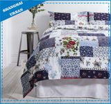 Purple Rose Garden Cotton Patchwork Duvet Cover Set