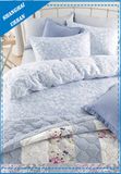 Blue Floral Pattern Polycotton Duvet Cover Bedding Set