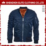 Bulk Sale Popular Fashion Blank Navy Blue Bomber Jacket Cheap (ELTWBJI-18)