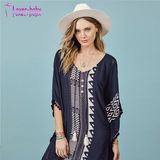 2017 New Design European Style Blouse Women Tunic Beachwear