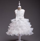 Girl Dress Kids Ruffles Lace Party Wedding Dresses Kid Summer Wear