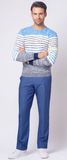 Men's 100% Cotton Knitted Pullover with Long Sleeve