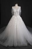 Real Flower Beading Wedding Bridal Dress