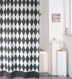 Black+White Fabric Shower Curtain Polyester