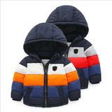 Apparel's Striped Contrast Color Boy Jacket for Children Garment