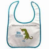 China Factory Produce Customized Logo Printed Cotton Terry Blue Baby Bib Apron