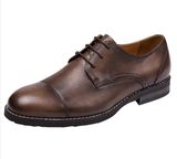 Goodyear Mens Black Leather Brogues Carved Handmade Business Casual Shoes