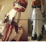 Women Satin Sleeveless Lace Evening Party Prom Dress