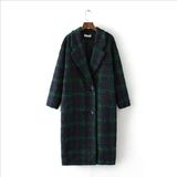 London Loose Long Plaid Coat for Women's Clothing