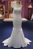 Soft Satin Lace Mermaid Fashion Dress Bridal Wedding Gown