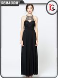 2017 Dresses Women Summer Party Black Sexy Halter Sleeveless Long Maxi Dress