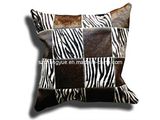 Natural Leather Cowhide Patch Pillows