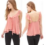 High Quality Fshion Women Clothing Ruffles Ladies Chiffon Blouse