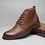 High Quality Fashion Men's Leather Boots Ankle Casual Shoes (AKPX29)