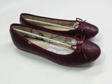 Burgundy Snake PU Dress Flat Ballet Shoes for Women