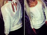 Hot Selling Fashion Hollow out Pullover Sweater Women (50197)