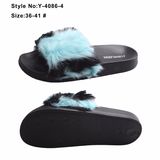 Wild Style Winter Fur Slipper, EVA Leopard Print Women Slipper