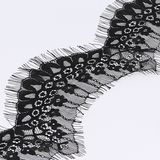 Black Knitting Fabric Lace Trimming Eyelash Lace