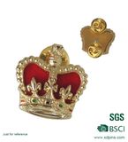 Making Gold Metal King Crown Lapel Pin for Souvenir