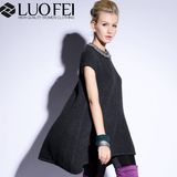 Lady Cap Sleeve Loose Fit Winter Autumn Sweater Dress