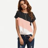 Casual Summer 2017 Women Short Sleeve Blouse Buttoned Back