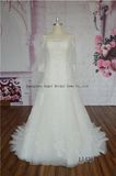 3/4 Sleeve Round Neck Logn Trian 2017 Custom Made Wedding Dress