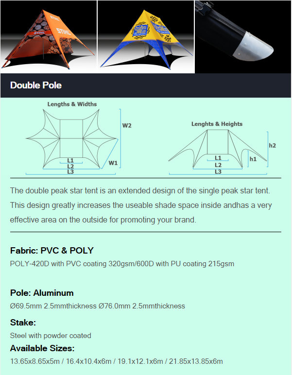 Star Tent with Special Design with Awning