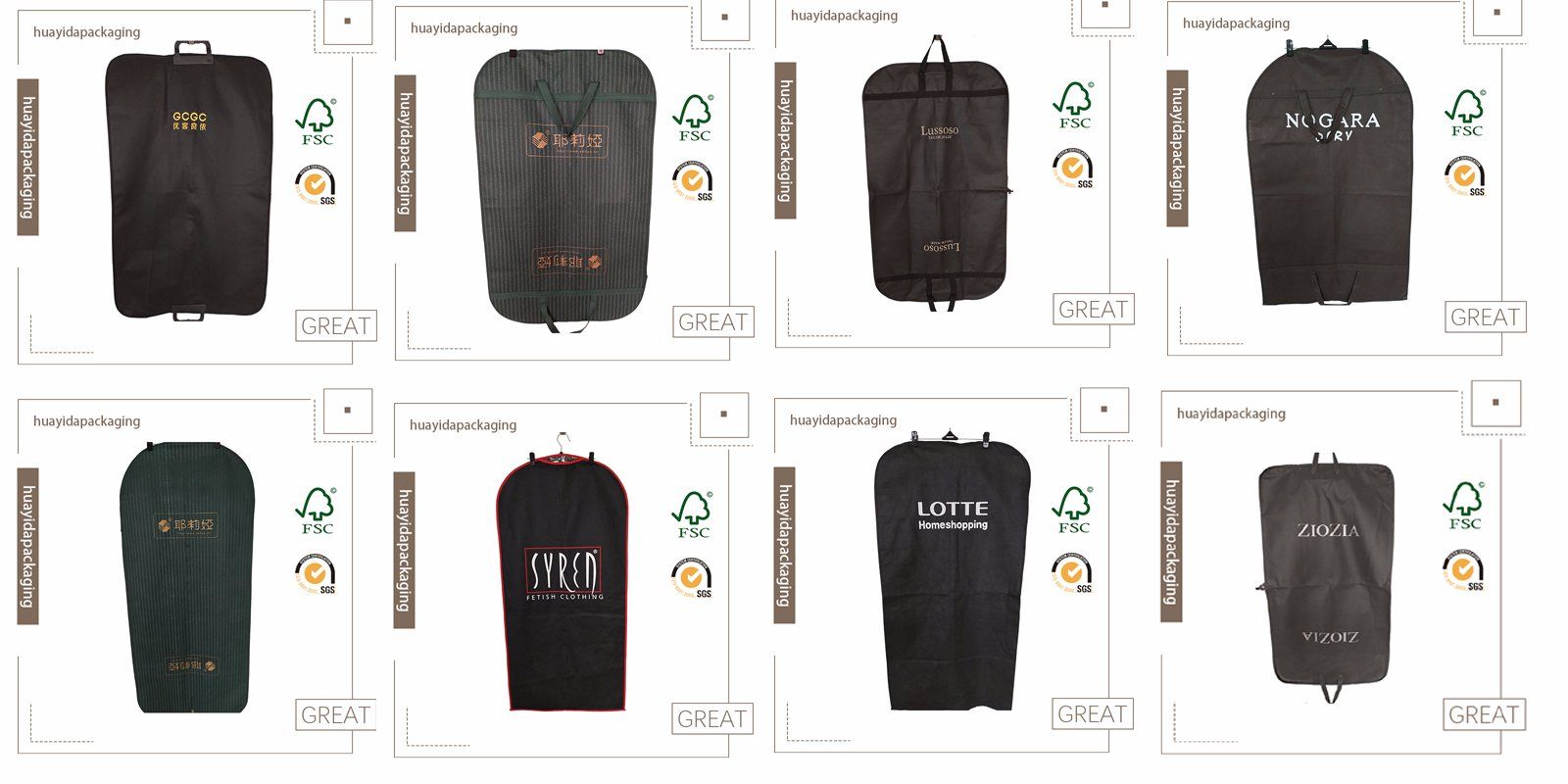 High Quality Customized Large Size Suit Packing Garment Bag