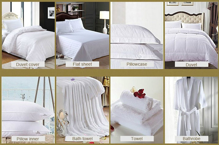 100% Cotton 3cm Stripe Hotel Bedding Set Bed Linen Wholesale Sheet Sets