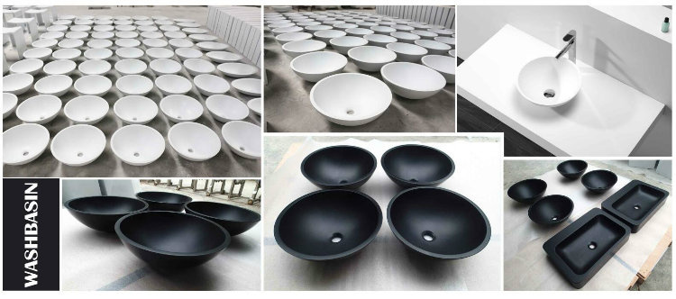 Round Solid Surface Stone Pedestal Wash Basin (B170908)