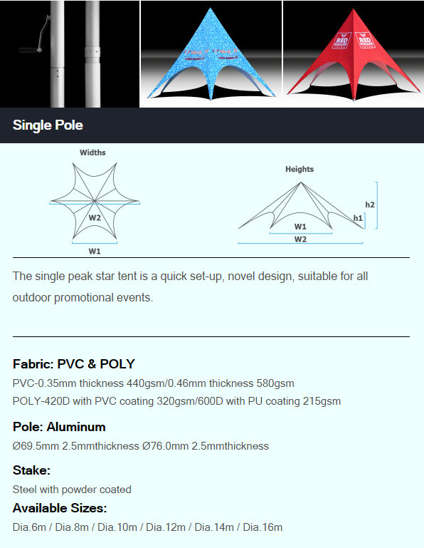 Star Tent with Special Design with Awning