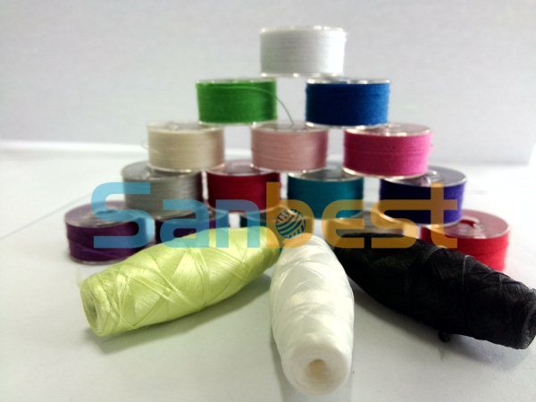 100% Plastic Sided Polyester Pre-Wound Bobbins Thread